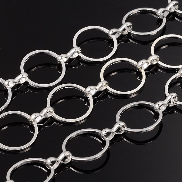 PandaHall Brass Handmade Chains, Unwelded, with Spool, Silver Color Plated, Mother Link: 12mm in diameter, 0.8mm thick, Son Link: 1.2mm...
PandaHall Brass Handmade Chains, Unwelded, with Spool, Silver Color Plated, Mother Link: 12mm in diameter, 0.8mm thick, Son Link: 1.2mm...