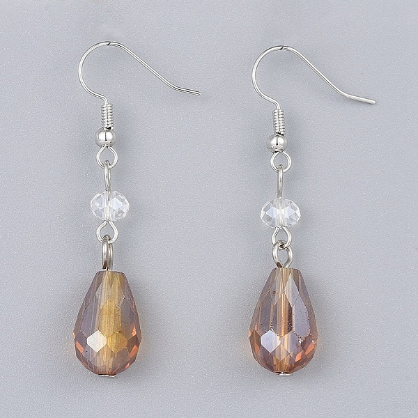 PandaHall Electroplate Glass Dangle Earrings, with Brass Earring Hooks, Dark Goldenrod, 47~50mm, Pin: 0.6mm Glass Gold
PandaHall Electroplate Glass Dangle Earrings, with Brass Earring Hooks, Dark Goldenrod, 47~50mm, Pin: 0.6mm Glass Gold