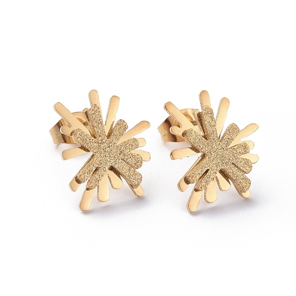 PandaHall 304 Stainless Steel Textured Stud Earrings, Hypoallergenic Earrings, with Ear Nuts, Flower, Golden, 16x13.2mm, Pin: 0.8mm...
PandaHall 304 Stainless Steel Textured Stud Earrings, Hypoallergenic Earrings, with Ear Nuts, Flower, Golden, 16x13.2mm, Pin: 0.8mm...