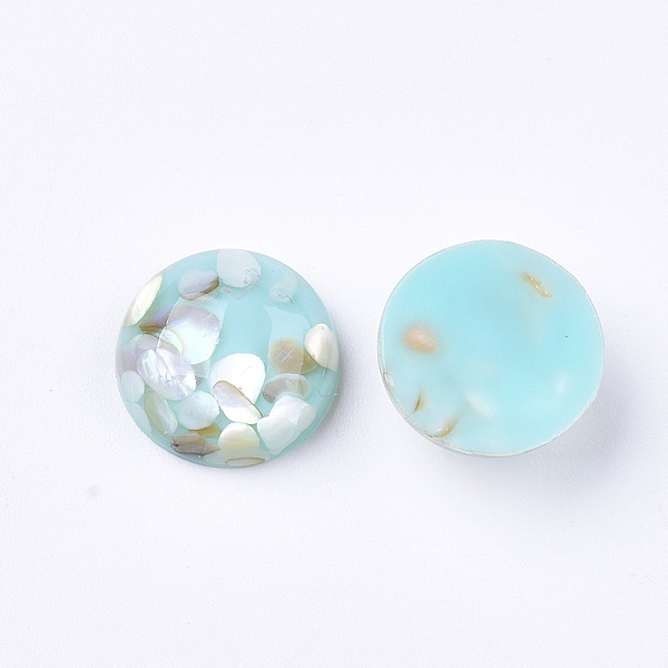 PandaHall Resin Cabochons, with Shell Chip, Dome/Half Round, Pale Turquoise, 12x5mm Resin Half Round Cyan
PandaHall Resin Cabochons, with Shell Chip, Dome/Half Round, Pale Turquoise, 12x5mm Resin Half Round Cyan