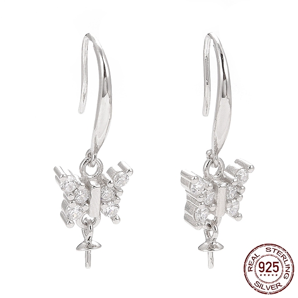 PandaHall Rhodium Plated 925 Sterling Silver Earring Hooks, with Clear Cubic Zirconia, Butterfly, for Half Drilled Beads, Platinum, 27mm, 21...
PandaHall Rhodium Plated 925 Sterling Silver Earring Hooks, with Clear Cubic Zirconia, Butterfly, for Half Drilled Beads, Platinum, 27mm, 21...