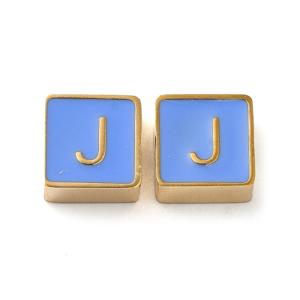PandaHall 304 Stainless Steel Enamel Beads, Real 14K Gold Plated, Square with Letter, Letter J, 8x8x4mm, Hole: 2mm Stainless Steel+Enamel...
PandaHall 304 Stainless Steel Enamel Beads, Real 14K Gold Plated, Square with Letter, Letter J, 8x8x4mm, Hole: 2mm Stainless Steel+Enamel...