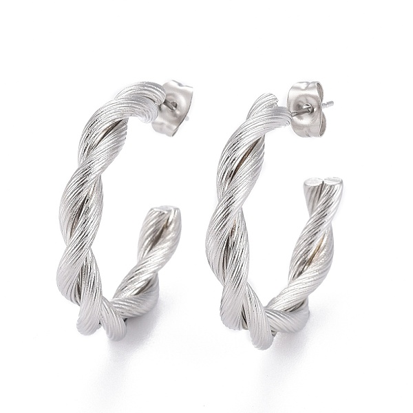 PandaHall 304 Stainless Steel Half Hoop Earrings, Stud Earrings, Hypoallergenic Earrings, with Ear Nut, Twisted, Textured, Ring, Stainless...
PandaHall 304 Stainless Steel Half Hoop Earrings, Stud Earrings, Hypoallergenic Earrings, with Ear Nut, Twisted, Textured, Ring, Stainless...