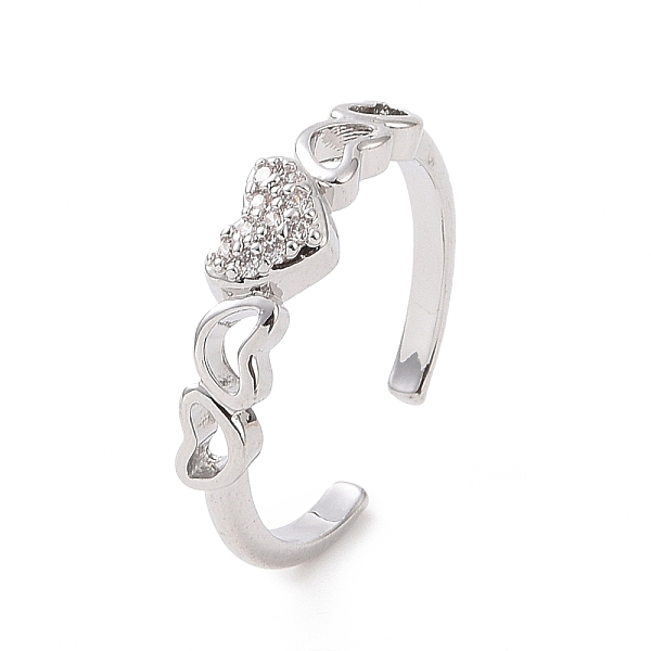 PandaHall Clear Cubic Zirconia Heart Open Cuff Ring, Brass Jewelry for Valentine's Day, Platinum, Inner Diameter: 18mm Brass+Cubic Zirconia...
PandaHall Clear Cubic Zirconia Heart Open Cuff Ring, Brass Jewelry for Valentine's Day, Platinum, Inner Diameter: 18mm Brass+Cubic Zirconia...
