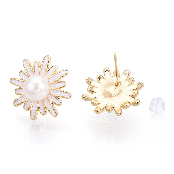PandaHall Daisy Flower Natural Pearl Stud Earrings with Enamel, Brass Earring with 925 Sterling Silver Pins, Real 18K Gold Plated...
PandaHall Daisy Flower Natural Pearl Stud Earrings with Enamel, Brass Earring with 925 Sterling Silver Pins, Real 18K Gold Plated...