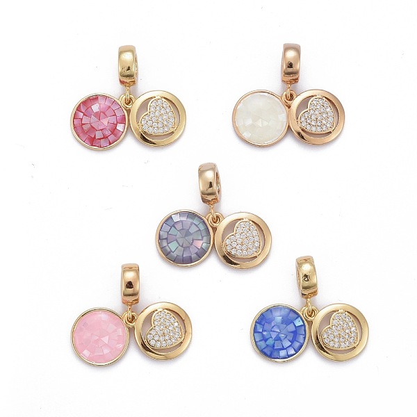 PandaHall Brass Micro Pave Cubic Zirconia European Dangle Charms, Large Hole Pendants, with Freshwater Shell and Enamel, Flat Round with..., Multicolor
PandaHall Brass Micro Pave Cubic Zirconia European Dangle Charms, Large Hole Pendants, with Freshwater Shell and Enamel, Flat Round with..., Multicolor