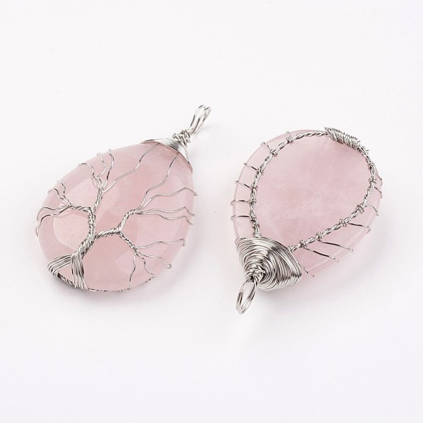 PandaHall Natural Rose Quartz Big Pendants, teardrop, Brass Wire Wrapped Pendants, Platinum, 50~55x31x11mm, Hole: 5mm Rose Quartz Teardrop
PandaHall Natural Rose Quartz Big Pendants, teardrop, Brass Wire Wrapped Pendants, Platinum, 50~55x31x11mm, Hole: 5mm Rose Quartz Teardrop