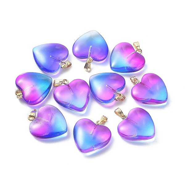 PandaHall Two Tone Transparent Glass Pendants, with Golden Plated Iron Findings, Heart Charms, Deep Sky Blue, 22x20.5x7mm, Hole: 6x2mm Glass...
PandaHall Two Tone Transparent Glass Pendants, with Golden Plated Iron Findings, Heart Charms, Deep Sky Blue, 22x20.5x7mm, Hole: 6x2mm Glass...
