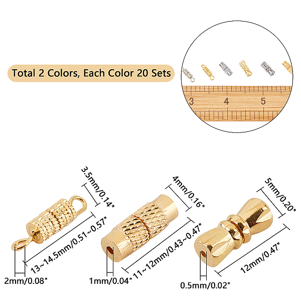 PandaHall 120 Sets 3 Styles Barrel Screw Clasps, Jewelry Connector Screw Twist Clasps Brass End Tip Barrel Clasps for Necklace Bracelet...
PandaHall 120 Sets 3 Styles Barrel Screw Clasps, Jewelry Connector Screw Twist Clasps Brass End Tip Barrel Clasps for Necklace Bracelet...
