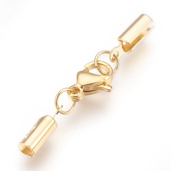 PandaHall 304 Stainless Steel Lobster Claw Clasps, with Cord Ends, Golden, 32mm 304 Stainless Steel
PandaHall 304 Stainless Steel Lobster Claw Clasps, with Cord Ends, Golden, 32mm 304 Stainless Steel