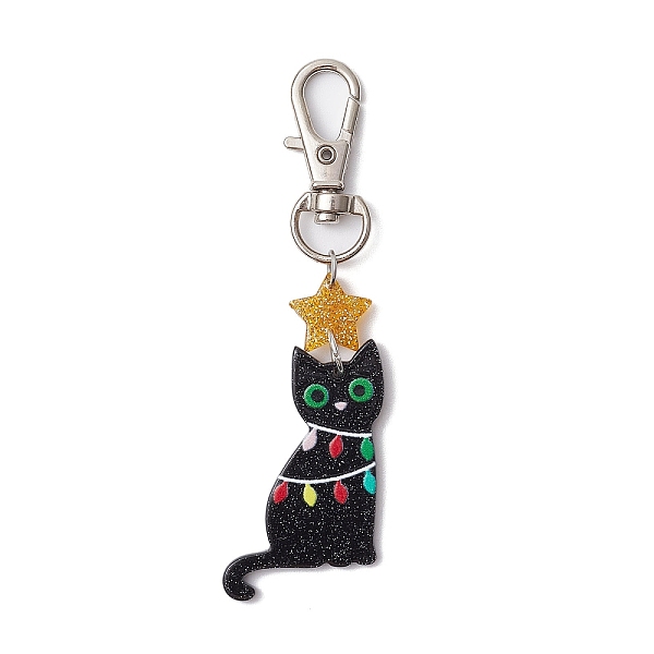 PandaHall Christmas Theme Acrylic Pendant Decoraiton, with Alloy Swivel Lobster Claw Clasps, Cat Shape, Black, 83mm Acrylic Cat Shape Black
PandaHall Christmas Theme Acrylic Pendant Decoraiton, with Alloy Swivel Lobster Claw Clasps, Cat Shape, Black, 83mm Acrylic Cat Shape Black