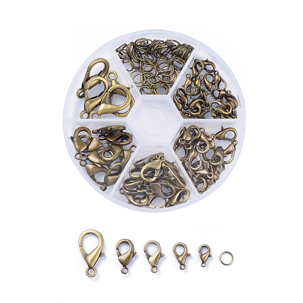 PandaHall Alloy Lobster Claw Clasps and Jump Rings Set, Nickel Free, Antique Bronze, Clasps: 10~20.5x6~13x3.5~5.5mm, Hole: 1~2mm, about...
PandaHall Alloy Lobster Claw Clasps and Jump Rings Set, Nickel Free, Antique Bronze, Clasps: 10~20.5x6~13x3.5~5.5mm, Hole: 1~2mm, about...