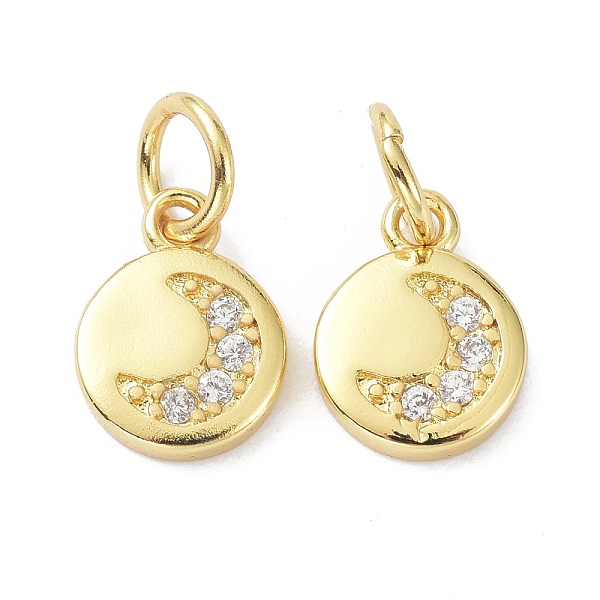 PandaHall Brass Micro Pave Cubic Zirconia Charms, with Jump Ring, Long-Lasting Plated, Lead Free & Cadmium Free, Flat Round with Moon, Real..., Clear
PandaHall Brass Micro Pave Cubic Zirconia Charms, with Jump Ring, Long-Lasting Plated, Lead Free & Cadmium Free, Flat Round with Moon, Real..., Clear