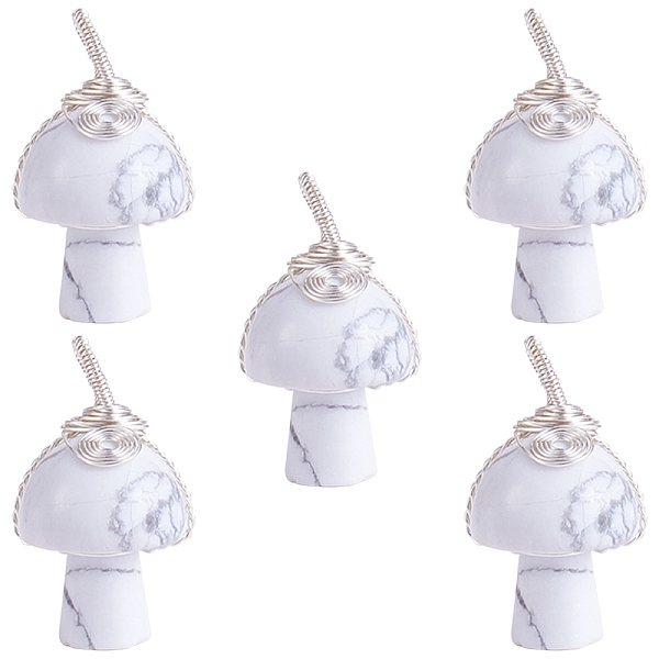 PandaHall Natural Howlite Pendants, with Copper Wire, Mushroom, 30x15x16mm, Hole: 5mm Howlite Mushroom
PandaHall Natural Howlite Pendants, with Copper Wire, Mushroom, 30x15x16mm, Hole: 5mm Howlite Mushroom