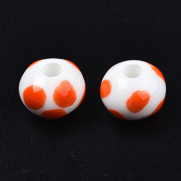 PandaHall Handmade Porcelain Beads, Famille Rose Style, Rondelle with Polka Dot Pattern, Orange Red, 12.5x9.5mm, Hole: 3.5mm Porcelain...
PandaHall Handmade Porcelain Beads, Famille Rose Style, Rondelle with Polka Dot Pattern, Orange Red, 12.5x9.5mm, Hole: 3.5mm Porcelain...