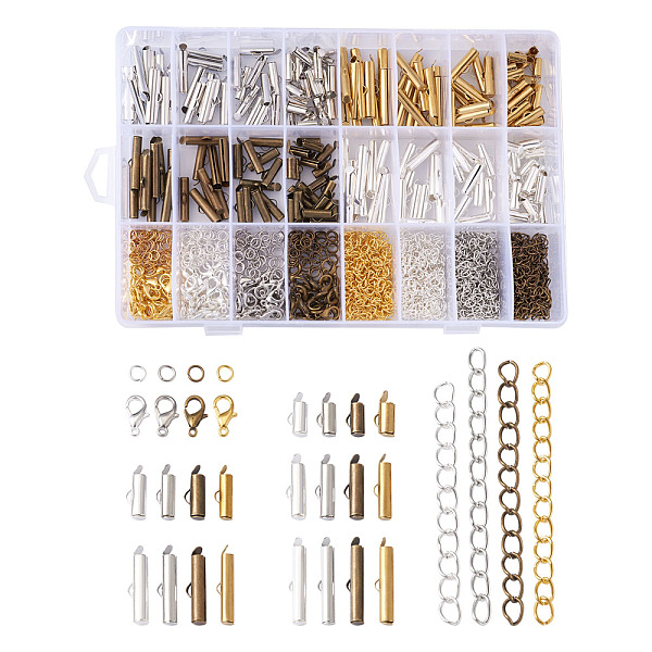 PandaHall DIY Jewelry Findings Kits, include Brass Slide On End Clasp Tubes, Iron Chain Extender & Jump Rings, Zinc Alloy Lobster Claw...
PandaHall DIY Jewelry Findings Kits, include Brass Slide On End Clasp Tubes, Iron Chain Extender & Jump Rings, Zinc Alloy Lobster Claw...