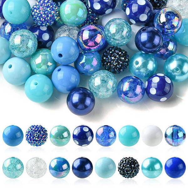 PandaHall 50Pcs Chunky Bubblegum Round Acrylic Beads, Blue, 20mm, Hole: 2~3mm, 50pcs/bag Acrylic Round Blue
PandaHall 50Pcs Chunky Bubblegum Round Acrylic Beads, Blue, 20mm, Hole: 2~3mm, 50pcs/bag Acrylic Round Blue