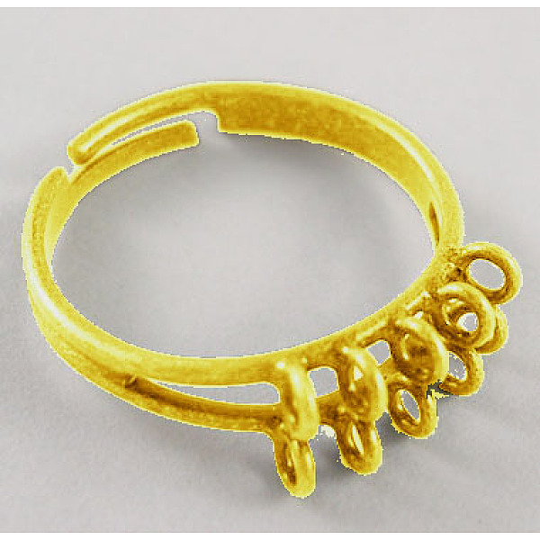 PandaHall Brass Adjustable Ring Bases, with 10 Loop, Nickel Free, Adjustable, Golden, about 19mm in diameter, 17mm inner diameter Brass
PandaHall Brass Adjustable Ring Bases, with 10 Loop, Nickel Free, Adjustable, Golden, about 19mm in diameter, 17mm inner diameter Brass
