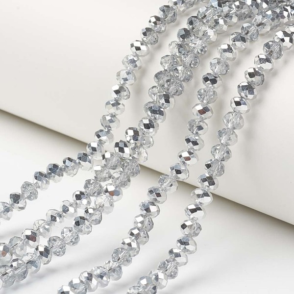 PandaHall Electroplate Transparent Glass Beads Strands, Half Silver Plated, Faceted, Rondelle, Clear, 8x6mm, Hole: 1mm, about 72pcs/strand...
PandaHall Electroplate Transparent Glass Beads Strands, Half Silver Plated, Faceted, Rondelle, Clear, 8x6mm, Hole: 1mm, about 72pcs/strand...