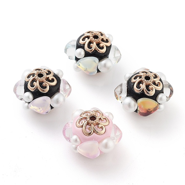 PandaHall Handmade Indonesia Beads, with Alloy, Resin and ABS Plastic, Heart, Golden, Mixed Color, 21x17.5mm, Hole: 1.9mm Polymer Clay Heart..., Multicolor
PandaHall Handmade Indonesia Beads, with Alloy, Resin and ABS Plastic, Heart, Golden, Mixed Color, 21x17.5mm, Hole: 1.9mm Polymer Clay Heart..., Multicolor
