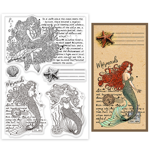 PandaHall GLOBLELAND Vintage Mermaid and Text Background Clear Stamps for Cards Making Retro Seaworld Clear Stamp Seals Transparent Stamps...
PandaHall GLOBLELAND Vintage Mermaid and Text Background Clear Stamps for Cards Making Retro Seaworld Clear Stamp Seals Transparent Stamps...