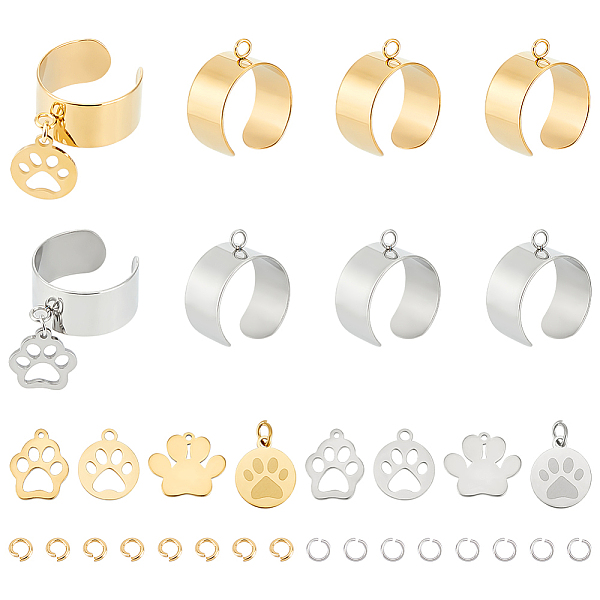 PandaHall Unicraftale DIY Charm Cuff Ring Making Kit, Including 304 Stainless Steel Loop Ring Base & Dog Paw Print Charms & Jump Rings...
PandaHall Unicraftale DIY Charm Cuff Ring Making Kit, Including 304 Stainless Steel Loop Ring Base & Dog Paw Print Charms & Jump Rings...
