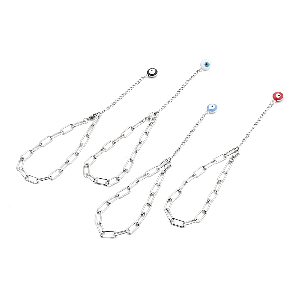 PandaHall Iron Paperclip Chain Bracelets, with 304 Stainless Steel Lobster Claw Clasps and Evil Eye Alloy Enamel Charms, Mixed Color, 8-1/4..., Multicolor
PandaHall Iron Paperclip Chain Bracelets, with 304 Stainless Steel Lobster Claw Clasps and Evil Eye Alloy Enamel Charms, Mixed Color, 8-1/4..., Multicolor