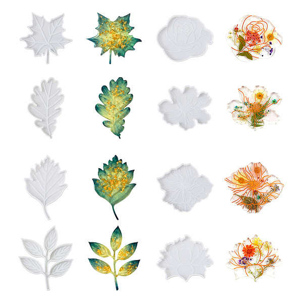 PandaHall Fashewelry 8Pcs 8 Styles Flower & Leaf DIY Cup Mat Silicone Molds, Resin Casting Molds, For UV Resin, Epoxy Resin Craft Making..., White
PandaHall Fashewelry 8Pcs 8 Styles Flower & Leaf DIY Cup Mat Silicone Molds, Resin Casting Molds, For UV Resin, Epoxy Resin Craft Making..., White