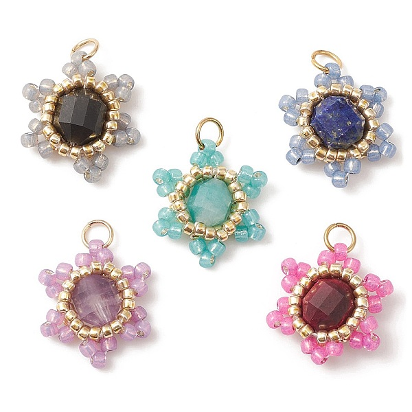 PandaHall 5Pcs 5 Style Natural Mixed Stone & Seed Beaded Pendants, with Nylon Threads & Jump Rings, Star Charms, 15~15.5x13~13.5x5~6mm, Hole..., Multicolor
PandaHall 5Pcs 5 Style Natural Mixed Stone & Seed Beaded Pendants, with Nylon Threads & Jump Rings, Star Charms, 15~15.5x13~13.5x5~6mm, Hole..., Multicolor