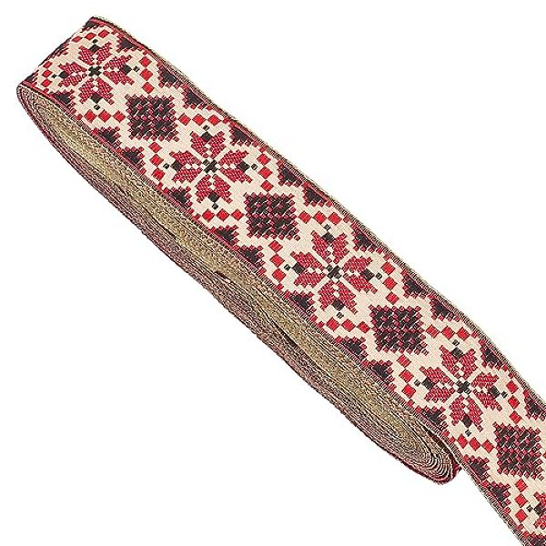 PandaHall DELORIGIN 10 Yards Ethnic Style Jacquard Ribbon, 1-1/8 inch (28mm) Floral Fabric Trim Embroidered Woven Lace Ribbon for Sewing..., Red
PandaHall DELORIGIN 10 Yards Ethnic Style Jacquard Ribbon, 1-1/8 inch (28mm) Floral Fabric Trim Embroidered Woven Lace Ribbon for Sewing..., Red