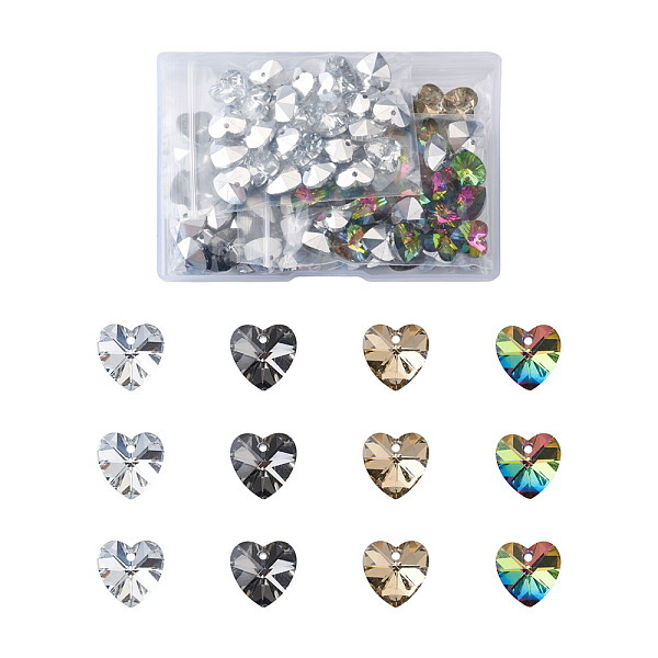 PandaHall Electroplated Glass Charms, Silver Plated Bottom, Faceted, Heart, Mixed Color, 14x14x8mm, Hole: 1.5mm, 4 colors, 25pcs/color..., Multicolor
PandaHall Electroplated Glass Charms, Silver Plated Bottom, Faceted, Heart, Mixed Color, 14x14x8mm, Hole: 1.5mm, 4 colors, 25pcs/color..., Multicolor