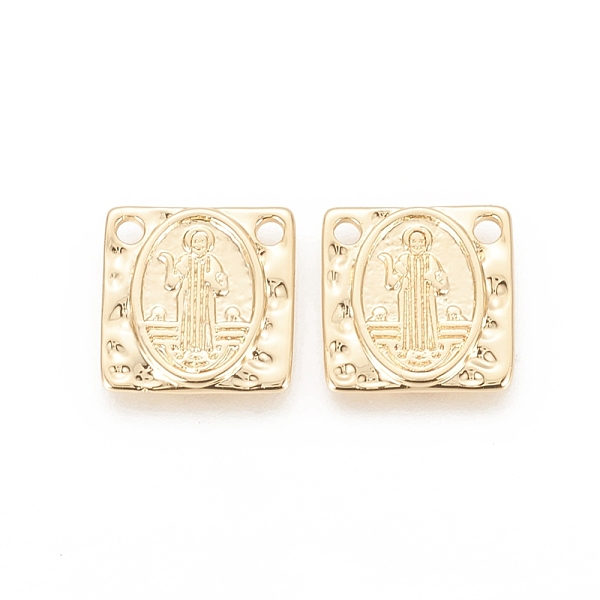 PandaHall Brass Charms, Long-Lasting Plated, Square with Saint, Hammered, Real 18K Gold Plated, 14x14x2mm, Hole: 1.8mm Brass Square
PandaHall Brass Charms, Long-Lasting Plated, Square with Saint, Hammered, Real 18K Gold Plated, 14x14x2mm, Hole: 1.8mm Brass Square