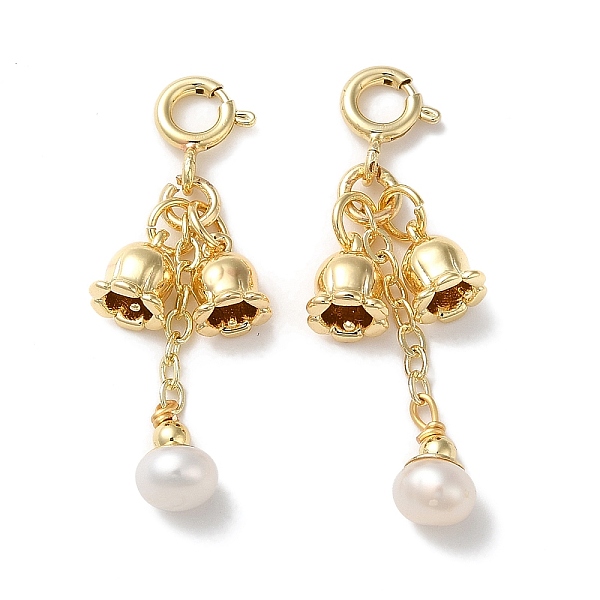 PandaHall Natural Pearl Pendant Decorations, with Rack Plating Brass Spring Ring Clasps, Bell, Seashell Color, 32mm Pearl Bell
PandaHall Natural Pearl Pendant Decorations, with Rack Plating Brass Spring Ring Clasps, Bell, Seashell Color, 32mm Pearl Bell