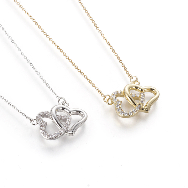 PandaHall Brass Pendant Necklaces, with Cubic Zirconia and 304 Stainless Steel Cable Chains, Heart, Mixed Color, 17.5 inch(44.5cm), 1.5mm..., Clear
PandaHall Brass Pendant Necklaces, with Cubic Zirconia and 304 Stainless Steel Cable Chains, Heart, Mixed Color, 17.5 inch(44.5cm), 1.5mm..., Clear