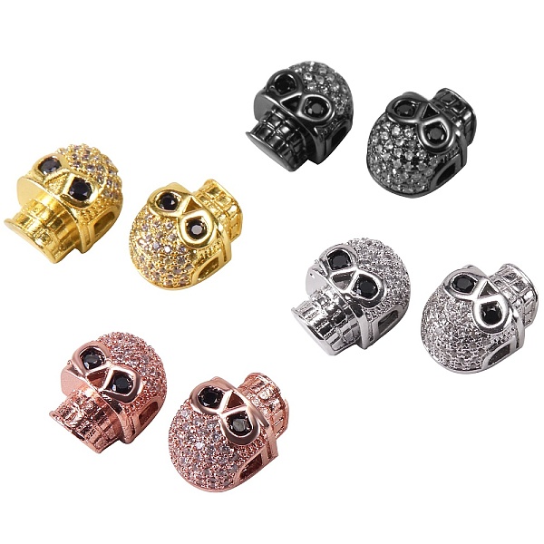 PandaHall 8Pcs 4 Colors Brass Micro Pave Black Cubic Zirconia Spacer Beads, Skull, Mixed Color, 13x10mm, 2pcs/color Brass+Cubic Zirconia...
PandaHall 8Pcs 4 Colors Brass Micro Pave Black Cubic Zirconia Spacer Beads, Skull, Mixed Color, 13x10mm, 2pcs/color Brass+Cubic Zirconia...