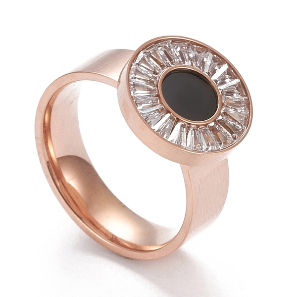 PandaHall 304 Stainless Steel Finger Rings, with Clear Cubic Zirconia, Flat Round, Rose Gold, Size 6~9, Inner Diameter: 16.5~18.9mm...
PandaHall 304 Stainless Steel Finger Rings, with Clear Cubic Zirconia, Flat Round, Rose Gold, Size 6~9, Inner Diameter: 16.5~18.9mm...