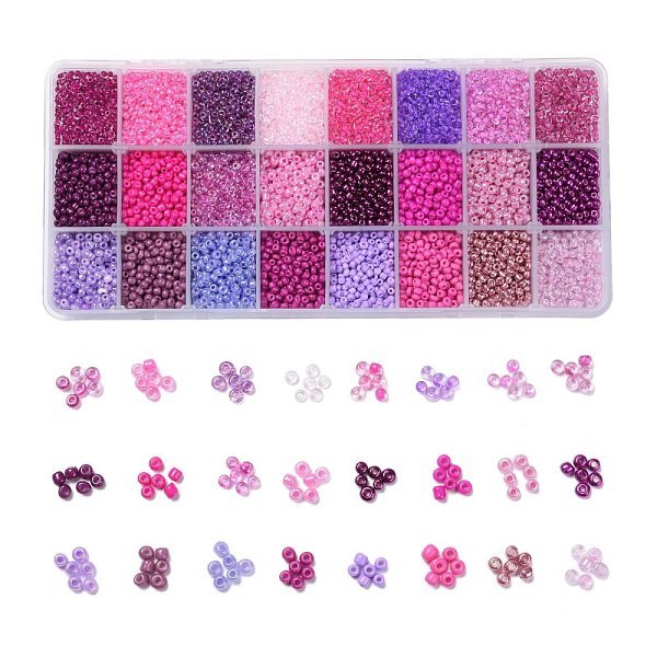 PandaHall Purple Series 600G 24 Colors Glass Seed Beads, Round, Mixed Color, 8/0, 3~4x2~3mm, Hole: 0.8~1mm, 25g/color Glass Multicolor
PandaHall Purple Series 600G 24 Colors Glass Seed Beads, Round, Mixed Color, 8/0, 3~4x2~3mm, Hole: 0.8~1mm, 25g/color Glass Multicolor