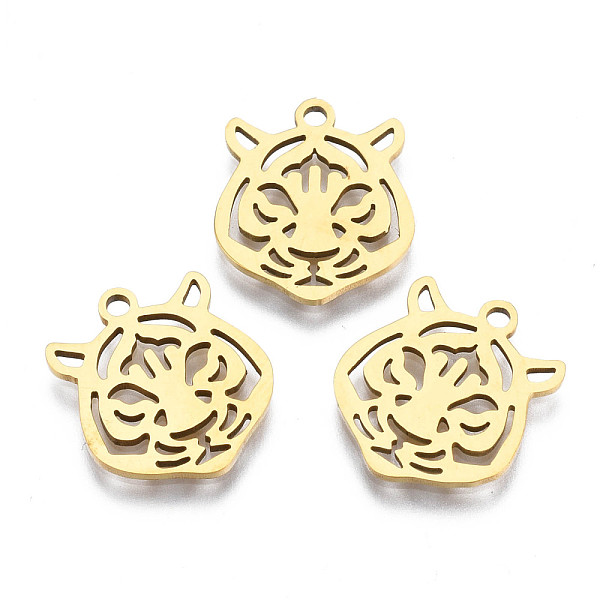 PandaHall Ion Plating(IP) 201 Stainless Steel Pendants, Laser Cut, Tiger Head, Golden, 15x13x1mm, Hole: 1.4mm 201 Stainless Steel Tiger
PandaHall Ion Plating(IP) 201 Stainless Steel Pendants, Laser Cut, Tiger Head, Golden, 15x13x1mm, Hole: 1.4mm 201 Stainless Steel Tiger