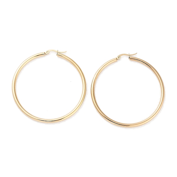 PandaHall Ring 304 Stainless Steel Hoop Earrings for Women Men, Golden, 9 Gauge, 55.5x3mm, Pin: 0.6mm 304 Stainless Steel Ring
PandaHall Ring 304 Stainless Steel Hoop Earrings for Women Men, Golden, 9 Gauge, 55.5x3mm, Pin: 0.6mm 304 Stainless Steel Ring