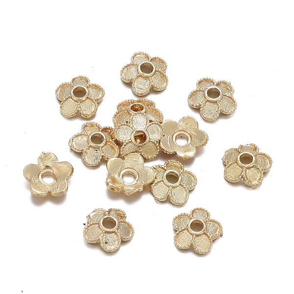 PandaHall Brass Bead Caps, 5-Petal, Flower, Real 18K Gold Plated, 6x2mm, Hole: 1.4mm Brass
PandaHall Brass Bead Caps, 5-Petal, Flower, Real 18K Gold Plated, 6x2mm, Hole: 1.4mm Brass
