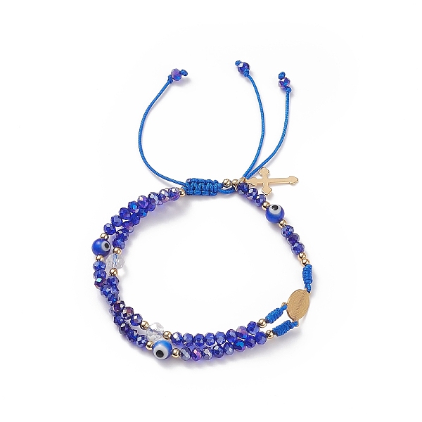 PandaHall Lampwork Evil Eye & Glass Braided Bead Bracelet, 304 Stainless Steel Virgin Mary Link Double Layer Bracelet for Women, Royal Blue...
PandaHall Lampwork Evil Eye & Glass Braided Bead Bracelet, 304 Stainless Steel Virgin Mary Link Double Layer Bracelet for Women, Royal Blue...
