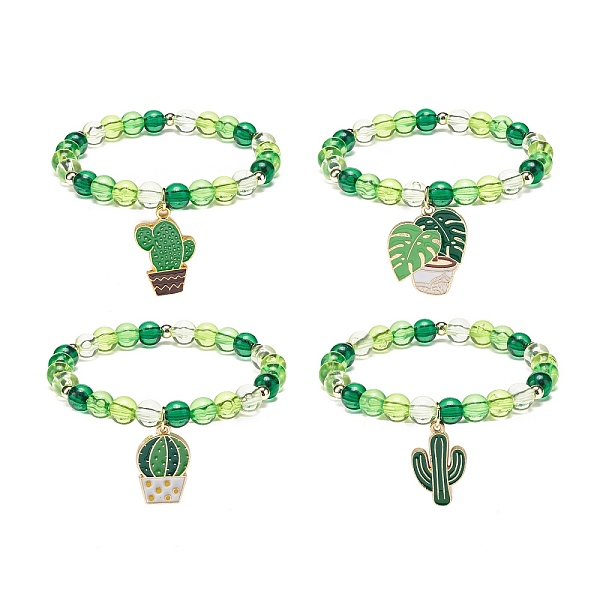 PandaHall 4Pcs 4 Style Acrylic Round Beaded Stretch Bracelets Set, Cactus & Leaf Alloy Enamel Charms Stackable Bracelets for Women, Green...
PandaHall 4Pcs 4 Style Acrylic Round Beaded Stretch Bracelets Set, Cactus & Leaf Alloy Enamel Charms Stackable Bracelets for Women, Green...