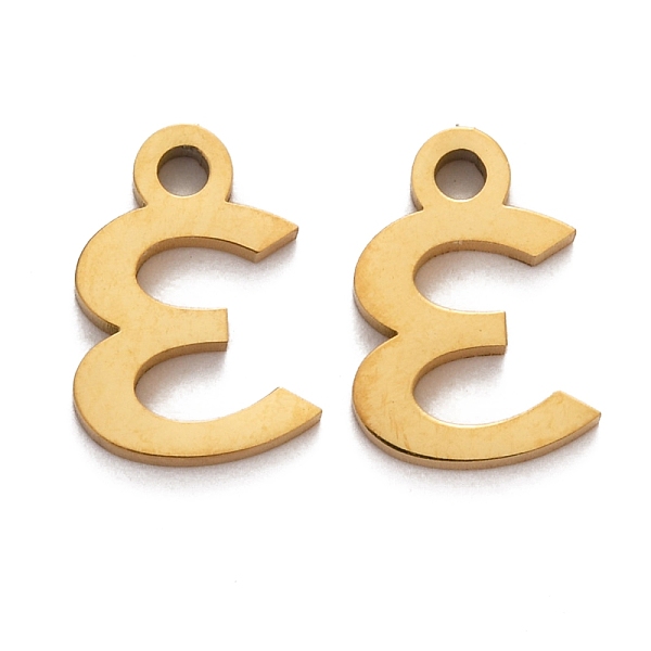 PandaHall Ion Plating(IP) 304 Stainless Steel Pendants, Matte Style, Greek Alphabet, Golden, Letter.E, 10.5x7x1.5mm, Hole: 1.5mm 304...
PandaHall Ion Plating(IP) 304 Stainless Steel Pendants, Matte Style, Greek Alphabet, Golden, Letter.E, 10.5x7x1.5mm, Hole: 1.5mm 304...