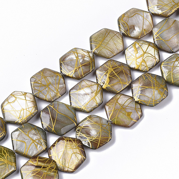 PandaHall Drawbench Freshwater Shell Beads Strands, Dyed, Hexagon, Peru, 18~20x17.5~18.5x3.5~5.5mm, Hole: 1mm, about 21pcs/Strand, 15.16..., Brown
PandaHall Drawbench Freshwater Shell Beads Strands, Dyed, Hexagon, Peru, 18~20x17.5~18.5x3.5~5.5mm, Hole: 1mm, about 21pcs/Strand, 15.16..., Brown