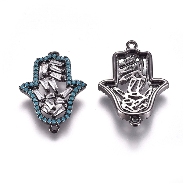 PandaHall Brass Micro Pave Cubic Zirconia Links connectors, Hamsa Hand/Hand of Fatima/Hand of Miriam, Clear & Sky Blue, Gunmetal, 24x17x3mm...
PandaHall Brass Micro Pave Cubic Zirconia Links connectors, Hamsa Hand/Hand of Fatima/Hand of Miriam, Clear & Sky Blue, Gunmetal, 24x17x3mm...