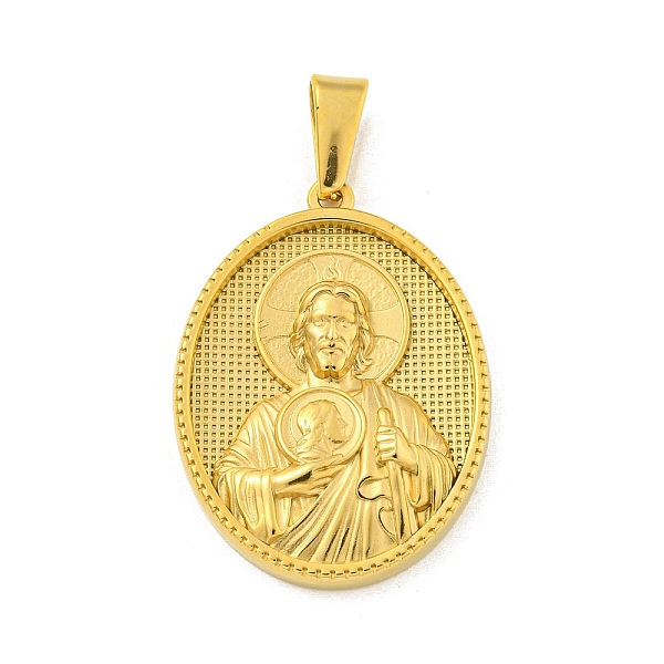 PandaHall Ion Plating(IP) 304 Stainless Steel Pendants, Oval with Saint Charm, Golden, 35.5x26x4mm, Hole: 9.5x5mm 304 Stainless Steel Oval
PandaHall Ion Plating(IP) 304 Stainless Steel Pendants, Oval with Saint Charm, Golden, 35.5x26x4mm, Hole: 9.5x5mm 304 Stainless Steel Oval