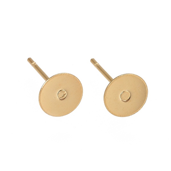 PandaHall 304 Stainless Steel Ear Stud Components, Flat Round, Real 24K Gold Plated, 12x6x0.4mm, Pin: 0.7mm 304 Stainless Steel Flat Round
PandaHall 304 Stainless Steel Ear Stud Components, Flat Round, Real 24K Gold Plated, 12x6x0.4mm, Pin: 0.7mm 304 Stainless Steel Flat Round