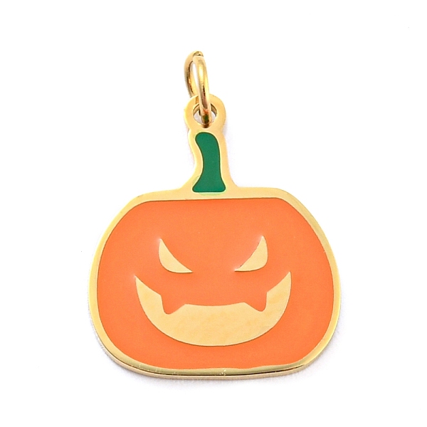 PandaHall Halloween 304 Stainless Steel Charms, with Enamel and Jump Ring, Real 14K Gold Plated, Pumpkin Charm, Dark Orange, 14x12x1mm, Hole...
PandaHall Halloween 304 Stainless Steel Charms, with Enamel and Jump Ring, Real 14K Gold Plated, Pumpkin Charm, Dark Orange, 14x12x1mm, Hole...
