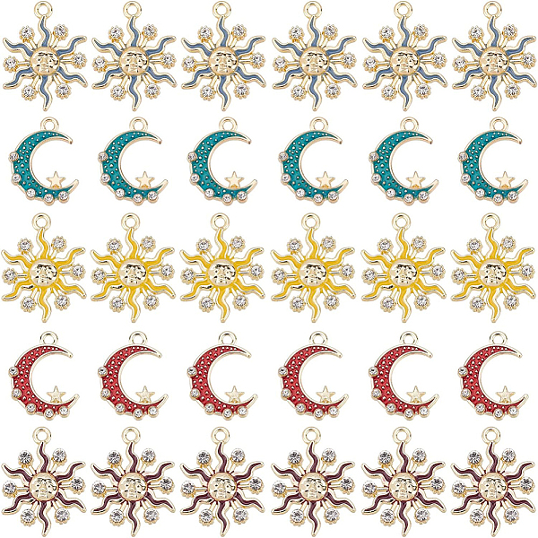 PandaHall BENECREAT 30Pcs Sun and Moon with Star Alloy Enamel Pendants, 5 Style Light Gold Jewelry Making Charms with Crystal Rhinestone for..., Multicolor
PandaHall BENECREAT 30Pcs Sun and Moon with Star Alloy Enamel Pendants, 5 Style Light Gold Jewelry Making Charms with Crystal Rhinestone for..., Multicolor