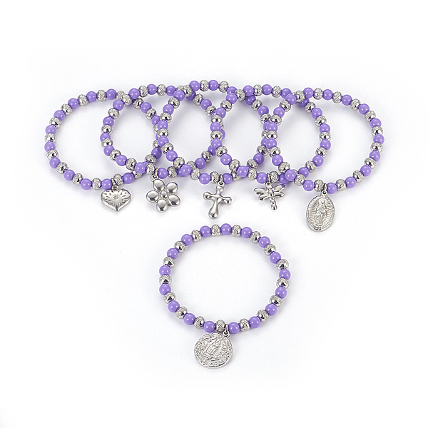 PandaHall (Jewelry Parties Factory Sale)304 Stainless Steel Charm Bracelets, with Plastic Beads, Mixed Shaped, Lilac, 2-1/4 inch(5.6cm) 304..., Purple
PandaHall (Jewelry Parties Factory Sale)304 Stainless Steel Charm Bracelets, with Plastic Beads, Mixed Shaped, Lilac, 2-1/4 inch(5.6cm) 304..., Purple